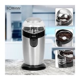 thumbnail of Bomann KSW 445 CB Molinillo Café Eléctrico, Especias, Semillas, 40 g café 20 tazas café, Cuchillas Acero Inox., Negro/Plata, 120W