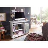 thumbnail of Computertisch GRASSE rollbar Weiß 90 x 71 x 50 cm mit Tastaturauszug, Laptop Tisch auf feststellbaren Rollen, PC-Tisch mit Drucker-Ablage