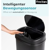 thumbnail of Five Stars® Prullenbak met Sensor - 60 Liter - RVS - Soft Close Deksel - Zwart