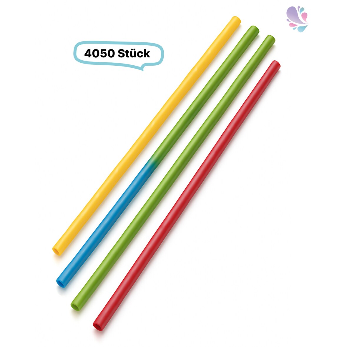 Papier- Trinkhalm, JUMBO 7x 230mm , 4.050 Stk, bunt