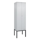 thumbnail of C+P Doppel-Spind Classic PLUS, Gestell, 2 Abteile, HxBxT 212x60x50cm, Zylinderschloss, Hellgrau/Hellgrau von PROREGAL