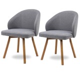 thumbnail of DELUKE® Esszimmerstühle 2er Set ERIK - Stoffbezug, Eichenholz BeineGepolsterte Sitzfläche Skandinavisch Minimalistisch, Stühle Esszimmer Hellgrau