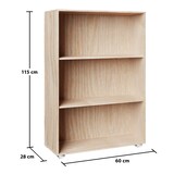 thumbnail of CASARIA® Bücherregal Holz Eiche 3 Fächer 115x60x28cm Standregal Küche Büroregal