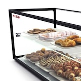 thumbnail of MBH - Vetrina espositiva neutra professionale Snack 92 cm 1 ripiani vetri dritti. Espositore neutro da banco porta brioches per bar e pasticceria.