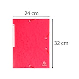 thumbnail of EXACOMPTA Chemise 3 rabats et élastique monobloc, carte lustrée 5/10e Rouge, élastique fixé devant