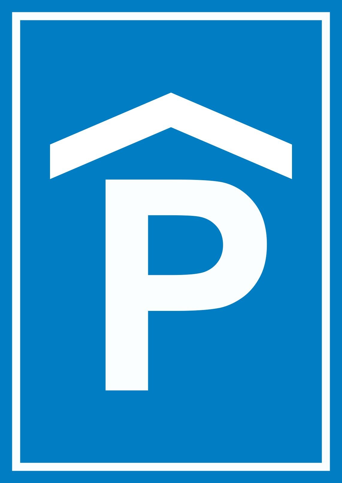 P Parkhaus Parkgarage Schild A6 Rückseite selbstklebend