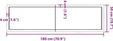 thumbnail of vidaXL Waschtischplatte Hellbraun 180x50x(2-6) cm Massivholz Behandelt