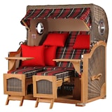 thumbnail of Strandkorb Komplettset: Ammersee Grande XL Teak Bullauge - PE grau - Modell 529