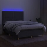 thumbnail of vidaXL Boxspringbett mit Matratze & LED Dunkelgrau 140x190 cm Stoff