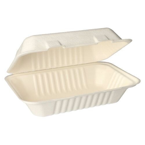 25 Menüboxen, Zuckerrohr `pure` ungeteilt 7,9 cm x 15,5 cm x 23 cm weiss