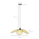 thumbnail of HOMCOM lámpara colgante forma de flores lámpara de techo de ratán sintético iluminación de techo E27 con cable ajustable para salón cocina Ø68x115 cm