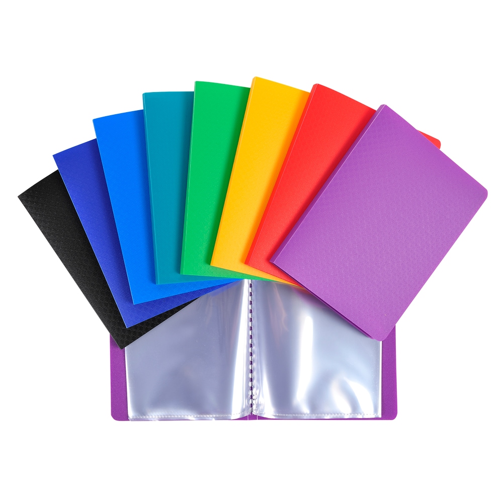 Lot de 20 Protège-documents Standard 11x15 40 vues, polypro coloris assortis 8 teintes