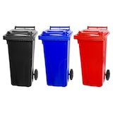 thumbnail of Mega Deal 3x PROREGAL 2-Rad-Mülltonne, 120 Liter Grau & Blau & Rot, Mülltonne, Müllgroßbehälter, Mülleimer, Abfalltonne, Müllbehälter