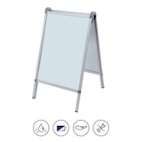 thumbnail of FRANKEN Plakatständer Kundenstopper A1 mit Klapprahmentechnik, freistehend, doppelseitig, Aluminiumrahmen, Outdoor PRO, BS1309