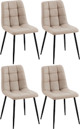 thumbnail of 4er Set Esszimmerstuhl FANOR - Kunstleder Taupe 45x55x84 cm | Essstühle Esszimmerstühle Küchenstühle Wohnzimmerstühle
