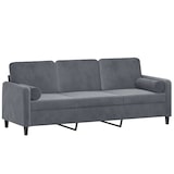 thumbnail of vidaXL 3-Sitzer-Sofa mit Zierkissen Dunkelgrau 180 cm Samt
