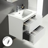thumbnail of Alpenberger Waschbecken mit Unterschrank | Vormontiert Badschrank SoftClose Tür | Keramik Waschtisch Badmöbel Set Gäste-WC | inkl Schubladen Organizer
