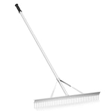 thumbnail of COSTWAY Aluminium tuinhark met 3 ft brede harkkop, 36 tanden en 69 inch steel Bladhark