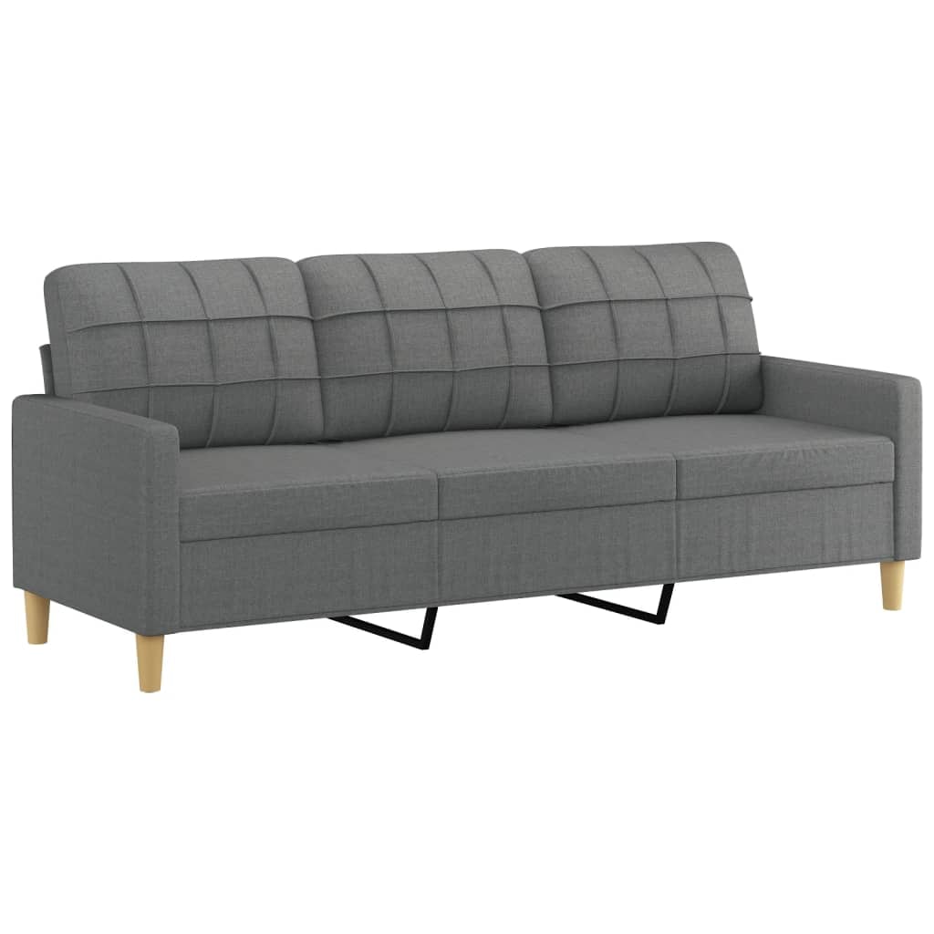 vidaXL 3-Sitzer-Sofa Dunkelgrau 180 cm Stoff