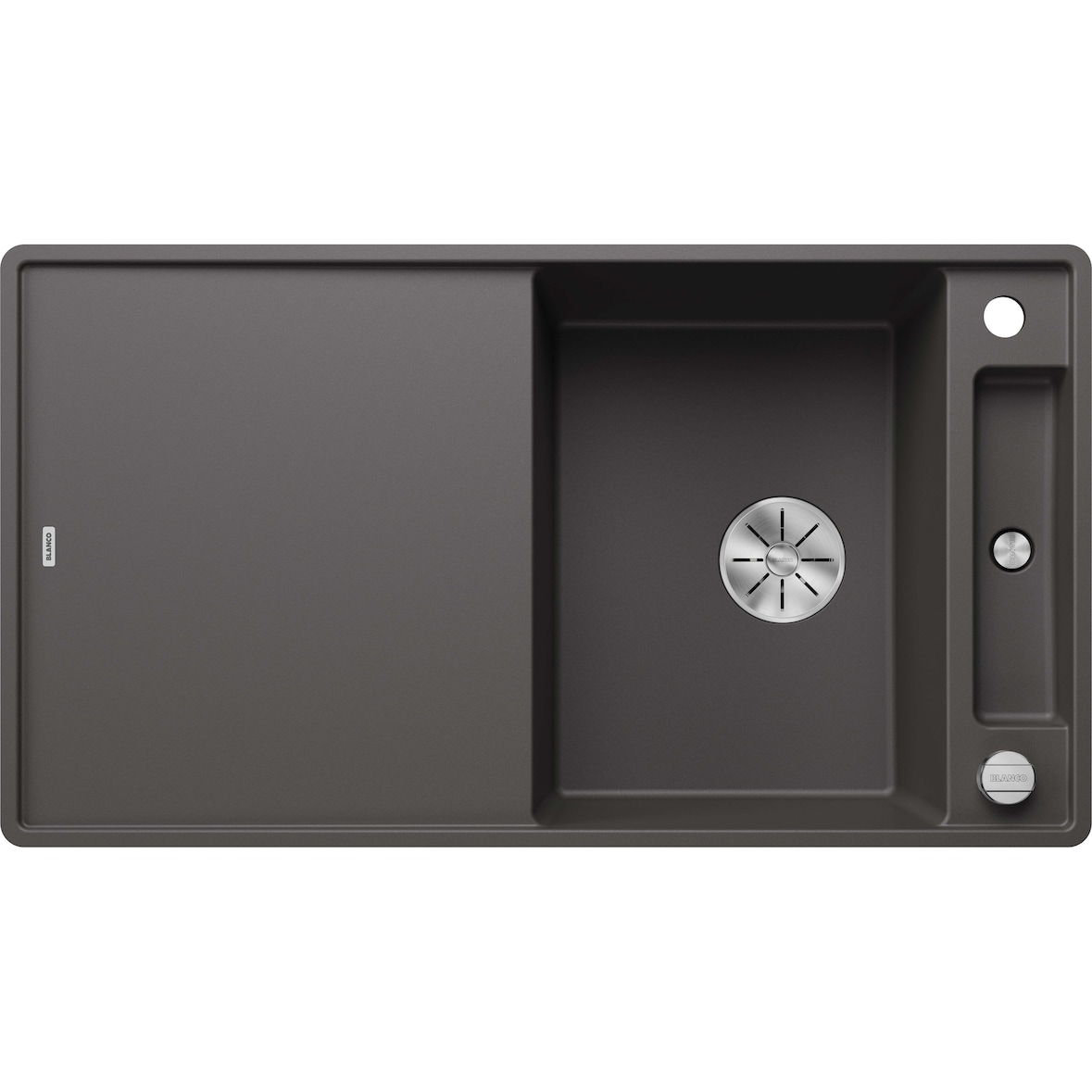 BLANCO AXIA III 5 S-F Einbauspüle SILGRANIT felsgrau ab 50 cm mit Brett