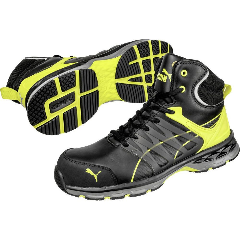 PUMA Safety VELOCITY 2.0 YELLOW MID 633880-47 ESD Sicherheitsstiefel S3 Schuhgröße (EU): 47 Schwarz,