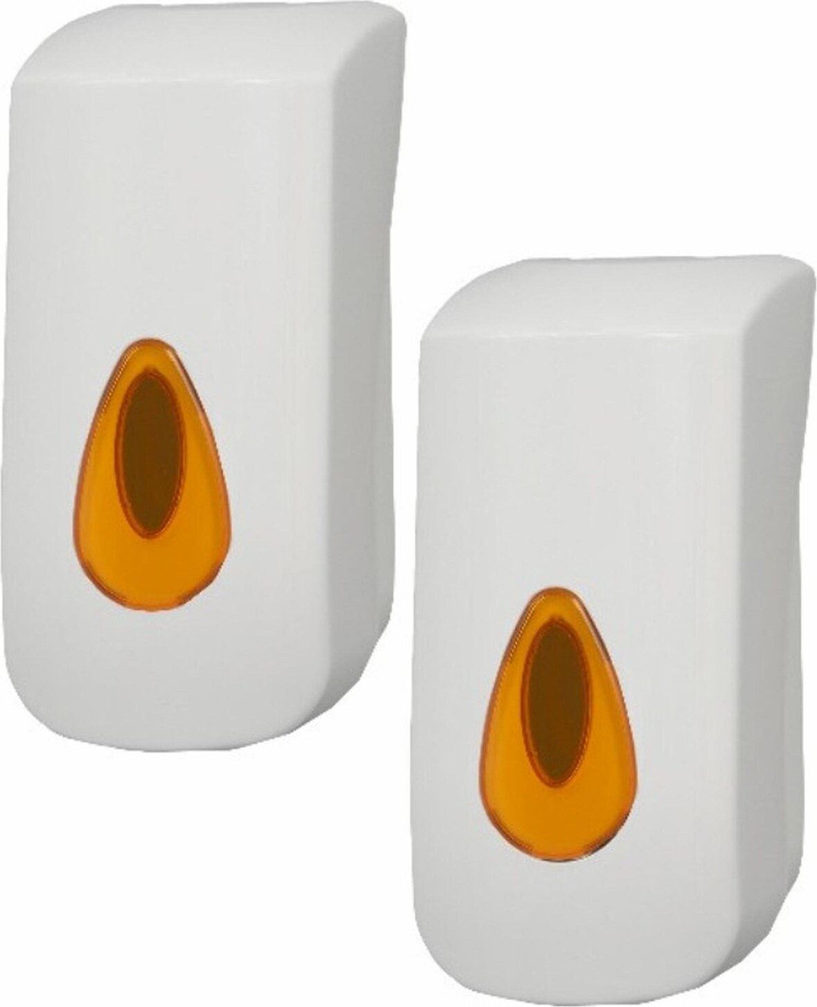 2 PlastiQline Seifenspender - 400 ml - Kunststoff - weiß - Wandspender orange