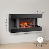 thumbnail of KAMINIO Lareira Elétrica LIZ - Lareira elétrica de parede com aquecimento, efeito de chama 3D, Luz ambiente LED, controle remoto - Preto