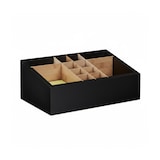 thumbnail of Relaxdays Schreibtisch Organizer, 12 Fächer, verstellbar, Bambus & MDF, Badorganizer, HBT 12 x 30 x 18 cm, schwarz/natur