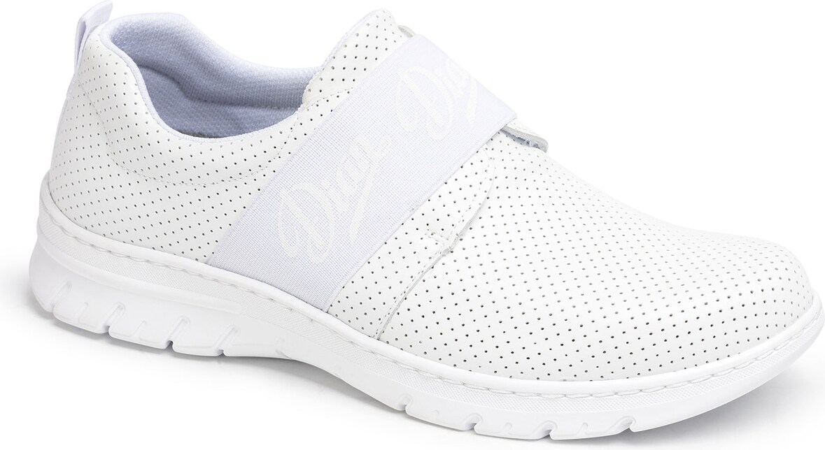 Zapatilla tipo blucher totalmente perforada de elástico superior SIENA BLANCO TODO PICADO - Talla 45