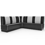 thumbnail of Americano Retro Eckbank | 184x184 cm | Dinerbank Set Schwarz & Weiß | Gastro Sitzbank mit Ecke