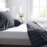 thumbnail of Baumwolle Bettwäsche 200x220 cm Gestreift Grau Anthrazit Wendeseite Streifen mit Reißverschluss