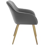 thumbnail of tectake Eetkamerstoel Marilyn, koordlook, gestoffeerd - grijs/goud, per stuk - 405406