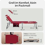 thumbnail of CASARIA® 2er Set Alu Sonnenliege mit Dach Klappbar Wetterfest Gartenliege Rot