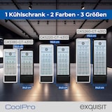 thumbnail of Exquisit Glastürkühlschrank, 280l Getränkekühlschrank mit LED, Umluft, 5 verstellbare Ablagen, CoolPro, GKS260-GT-431D schwarz
