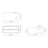 thumbnail of AQA Design Composizione da bagno in MDF vasca DX 4 pezzi SOLMIRA azzurro tiffany L.121 P.46,5 H.190 MPSO41-TIF