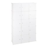 thumbnail of Relaxdays Regalsystem Kleiderschrank mit 11 Fächern, Garderobe mit 2 Kleiderstangen, DIY Kunststoff Steckregal, weiß