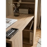 thumbnail of Schreibtisch WL5.693 mit Regal 120 x 120 x 53 cm Sonoma Holz Modern, Schreibtischregal Ablagefächer PC Tisch, Computertisch mit Ablage, Design Tisch