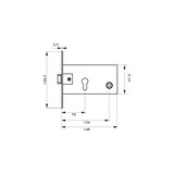 thumbnail of Boitier de serrure encastrable à cylindre pour porte d'entrée, axe 70mm, bouts carrés, acier - THIRARD