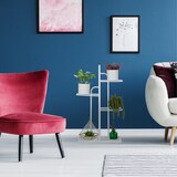 thumbnail of Relaxdays Pflanzenständer, 4 Ablagen, Pflanzentreppe Blumen & Kräuter, Metall Blumenregal, HBT: 72,5x44x22,5 cm, weiß