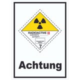 thumbnail of Schild radioaktive Stoffe Achtung Radioactive II-GELB hochkant A4 (210x297mm)