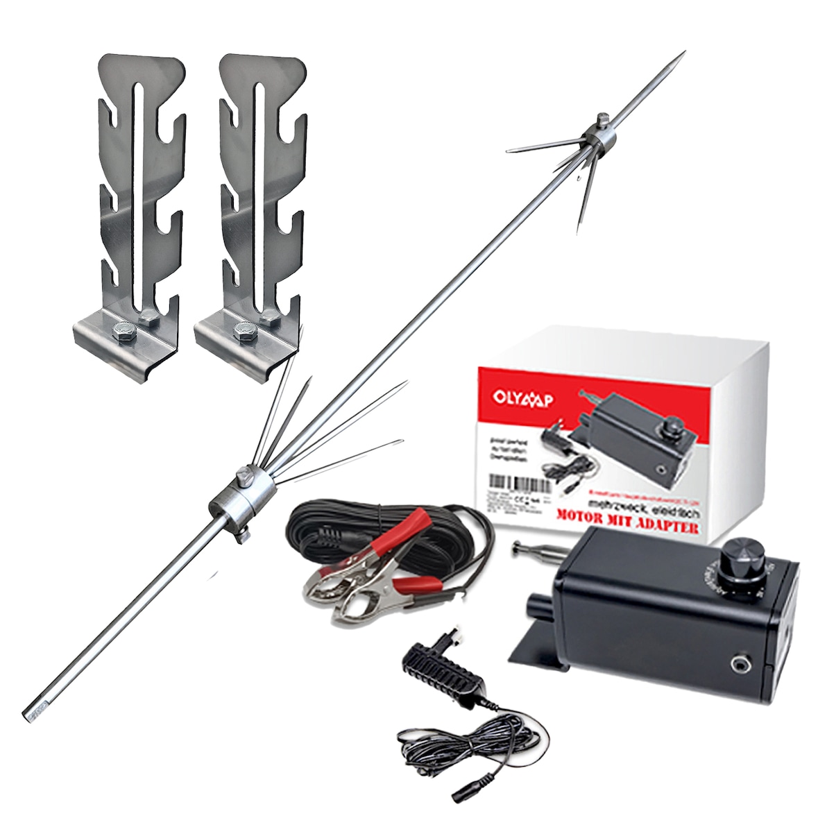 Grillpeter Döner Hähnchen Drehspieß 74 cm für Mangal mit Motor