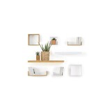 thumbnail of Lot de 3 Étagères murales flottantes Cubes en Bambou Fixations invisibles