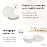 thumbnail of Luzzo® Serviesset Aland 6 persoons Aardewerk - 18-delig met Pastaborden - Mat Wit