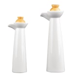 thumbnail of Bouteille huile et vinaigre blanches en porcelaine