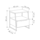 thumbnail of Dmora Nachttisch Dkastrat, Niedrige Kommode, Tisch, Multifunktionaler Nachttisch, 45x40h50 cm, Anthrazit