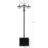 thumbnail of Farol Solar de Jardín con 18 Luces LED Blanca Fría 6000K Impermeable IP44 Sensor de Noche Base de Maceta Farola Exterior para Terraza 60x55x189cm