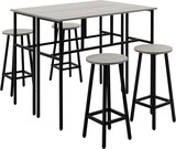 thumbnail of Essgruppe 6-teilig mit 2 Tisch und 4 Barhockern Grau 100x40x90cm aus Holz und Stahl im Industrial Design