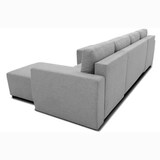 thumbnail of Canapé d'angle convertible panoramique PHARELL 5/6 places - Tissu souris - Coffre de rangement - L297 x P155 x H71/85 cm AUCUNE