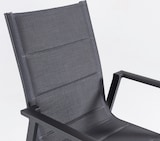 thumbnail of Sillón de exterior, acolchado y apilable, Aluminio y textilene, Color Antracita, 57x69x94 cm