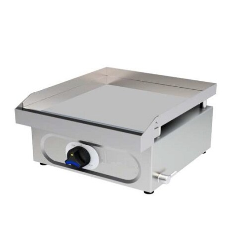 Plancha profesional a gas. PLACA 20 mm. CROMO DURO.Largo 46 cm.  YOSTIN®